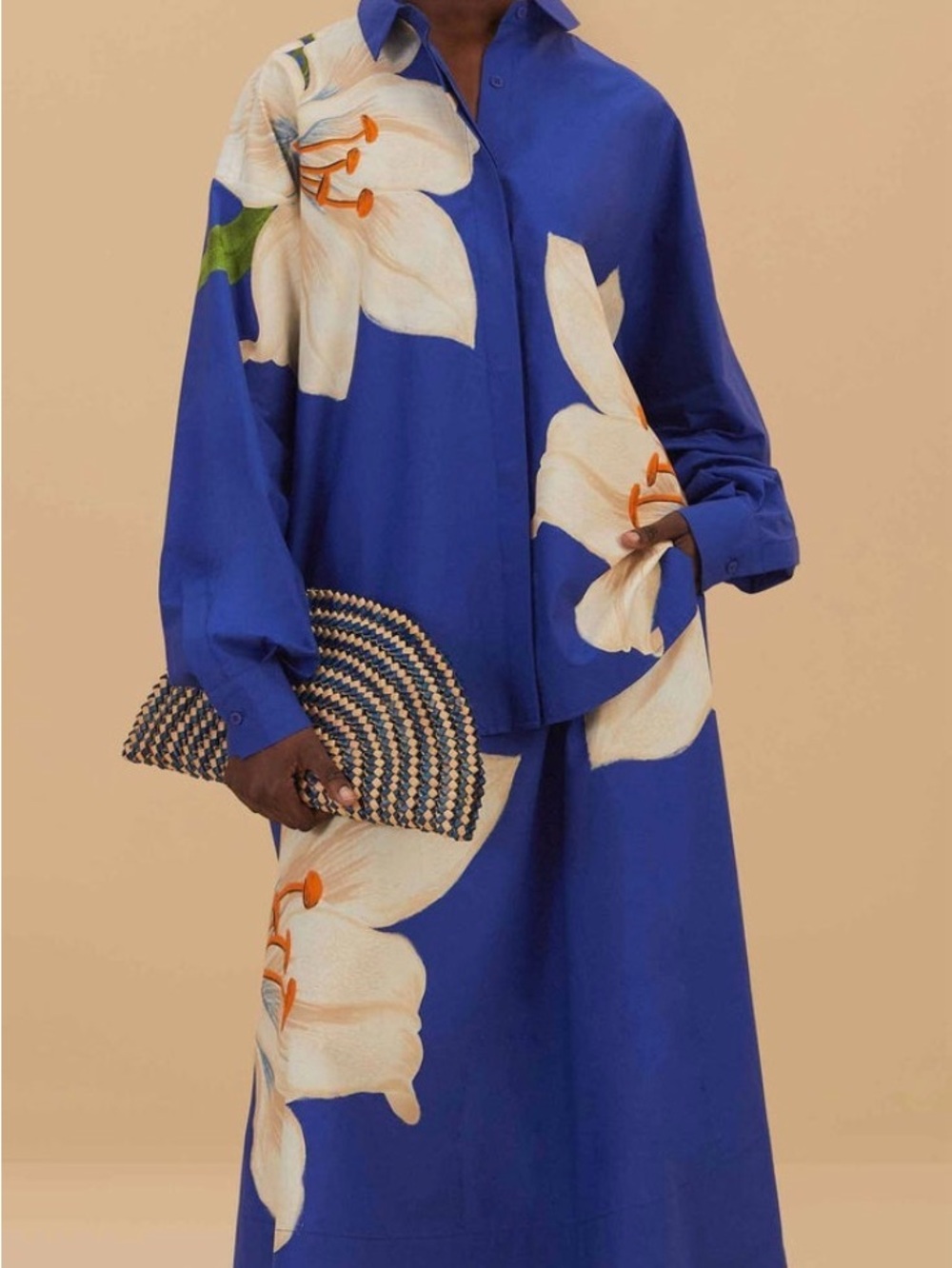 FARM Rio Blue Flower oversized shirt - Picture 2 of 6
